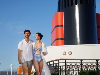Cunard onboard shot of couple - Accent On Travel