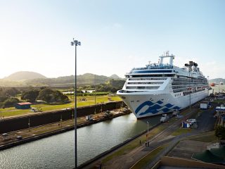 Princess Cruises ship docked in the Panama Canal - Accent on Travel