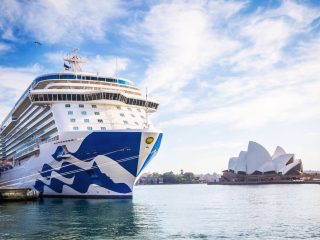 Princess Cruise Ship docked opposite Sydney Opera House - Accent on Travel
