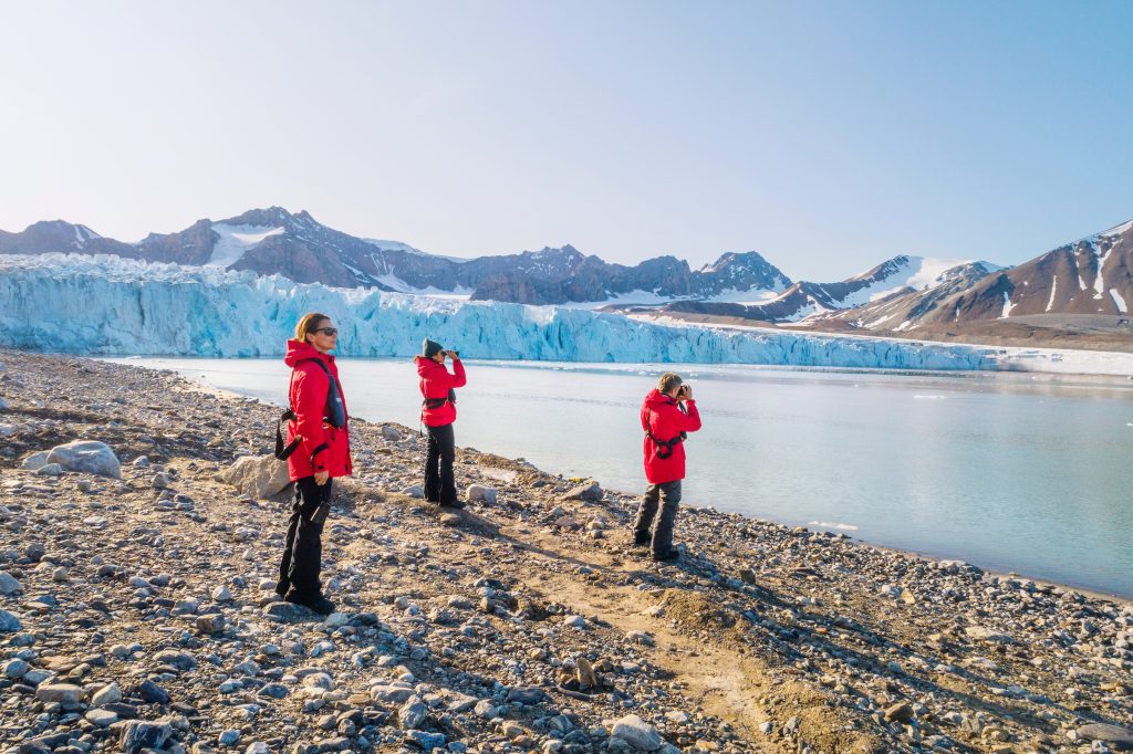 Guests during an excursion, Fjortende Julibreen, Svalbard, Silversea Cruises- Accent On Travel
