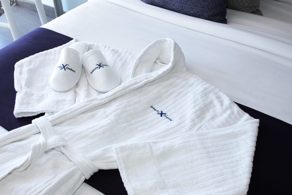 Complimentary robe & slippers available onboard a Celebrity cruise - Accent On Travel